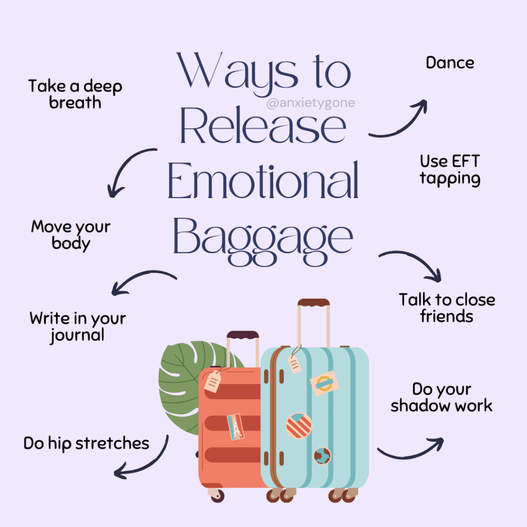 how to let go, ways to release trauma, emotional baggage, 